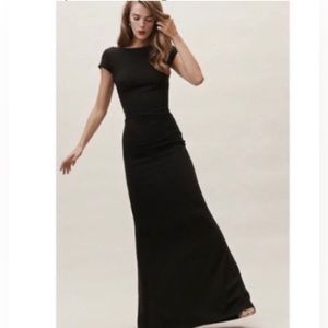 NWT Anthropologie BHLDN Katie May Madison Black Maxi Dress in Black Open Back.